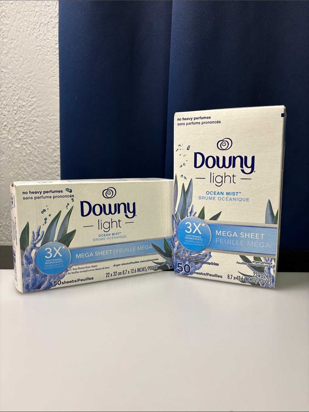 Downy Light Ocean Mist Mega Sheets — Blue Scented Fabric Freshener